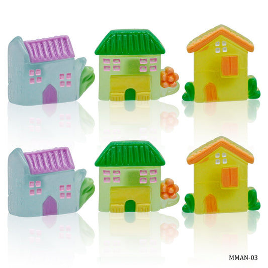 Gift To Love | Miniature Model Transparent House | Color : Mix Colour | Pcs : 6 Pcs | Code : MMAN-03