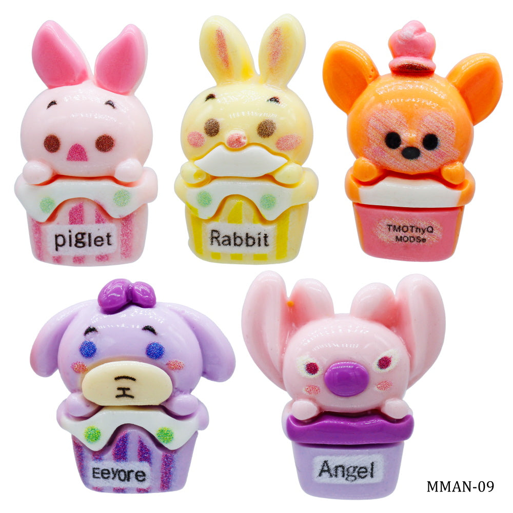 Gift To Love | Miniature Model Cartoon Animal Fruit | Color : Mix Colour | Pcs : 5 Pcs | Code : MMAN-09