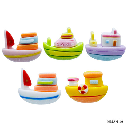 Gift To Love | Miniature Model Cartoon Boat | Color : Mix Colour | Pcs : 5 Pcs | Code : MMAN-10