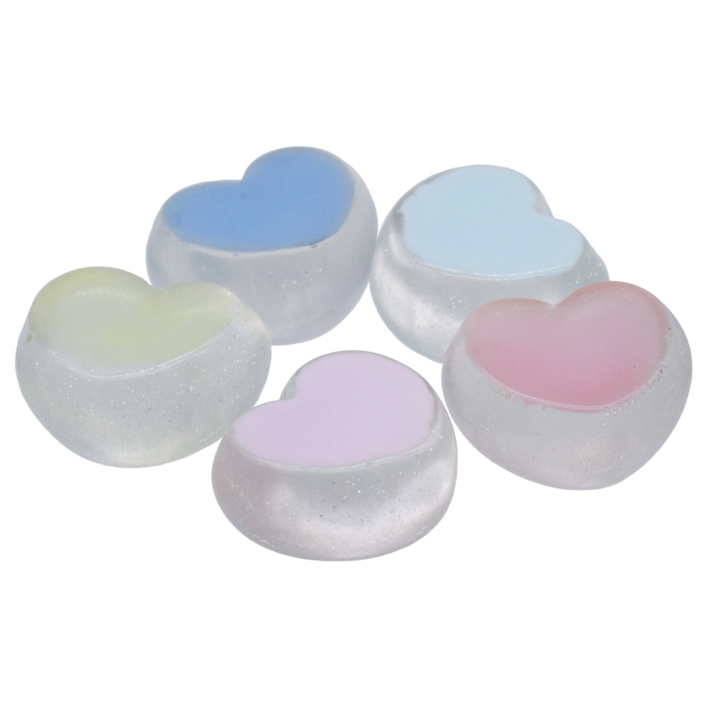 Gift To Love | Miniature Model Glitter Heart | Color : Mix Colour | Pcs : 5 Pcs | Code : MMAN-22