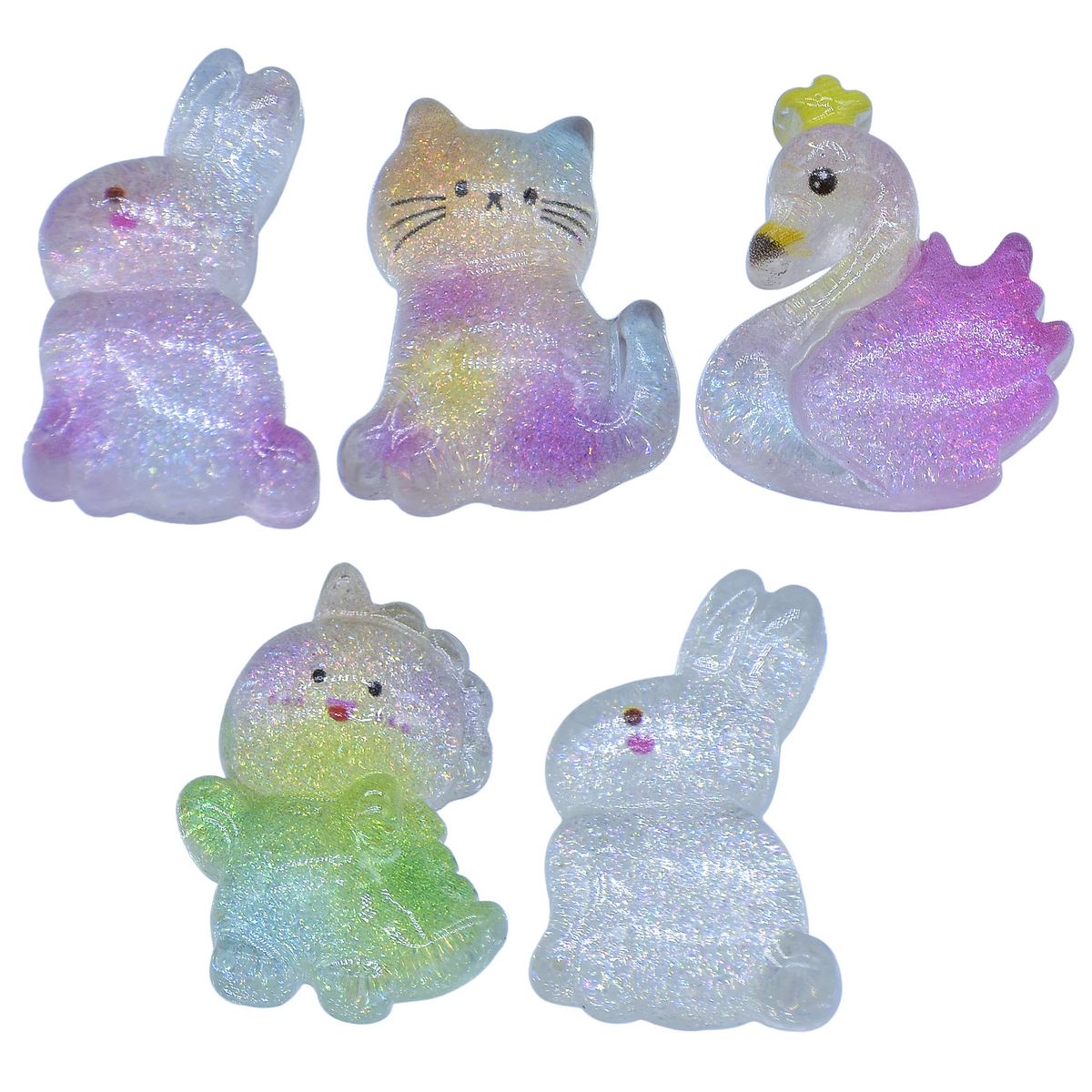 Gift To Love | Miniature Crystal Pet Animal | Color : Mix Colour | Pcs : 5 Pcs | Code : MMAN-59
