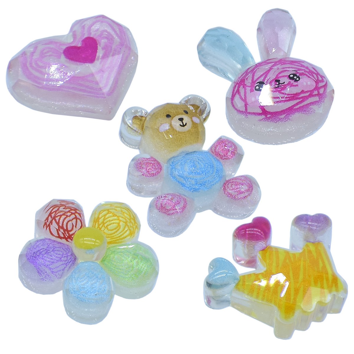 Gift To Love | Miniature Crystal Teddy Set | Color : Mix Colour | Pcs : 5 Pcs | Code : MMAN-60