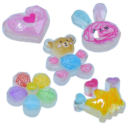 Gift To Love | Miniature Crystal Teddy Set | Color : Mix Colour | Pcs : 5 Pcs | Code : MMAN-60