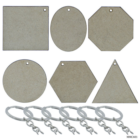 Gift To Love | Mdf Mandala Cutout Keychain | Size : 2.5 Inch | Pcs : Set Of 6 Pcs | Code : MMC401