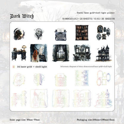 Gift To Love | Dark Whicher Series Deco Sticker | Pcs : 20 Pcs | Code : MMK06H243