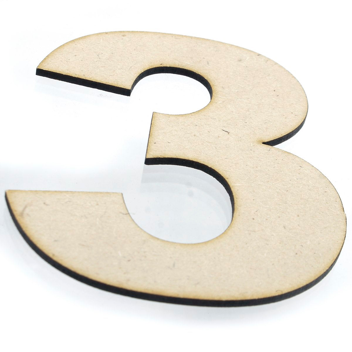 Gift To Love | Mdf Number Letter | Color : No 3 | Size : 4 Inch | Code : MNL4-3