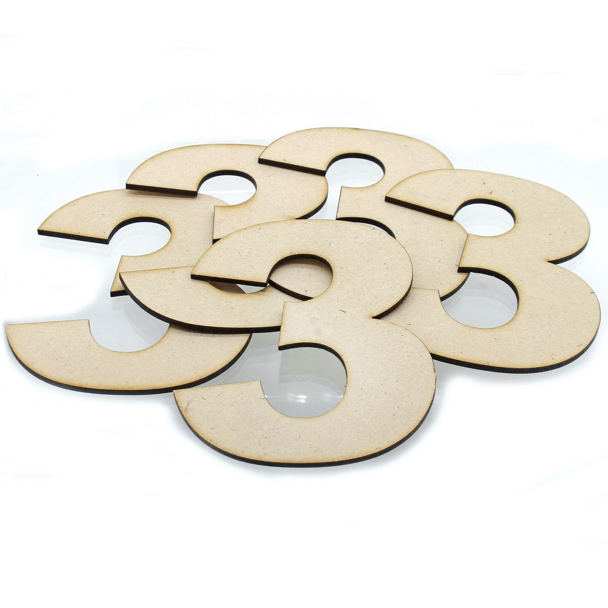 Gift To Love | Mdf Number Letter | Color : No 3 | Size : 4 Inch | Code : MNL4-3