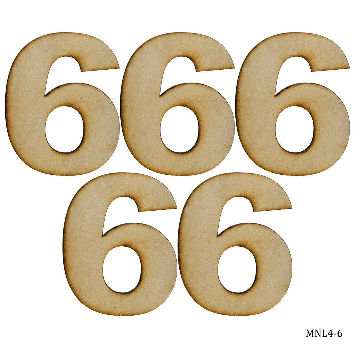 Gift To Love | Mdf Number Letter | Color : No 6 | Size : 4 Inch | Code : MNL4-6