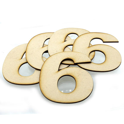 Gift To Love | Mdf Number Letter | Color : No 6 | Size : 4 Inch | Code : MNL4-6