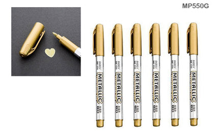 Gift To Love | Metalic Craftwork Pen | Color : Gold | Pcs : 12 Pc | Code : MP550G