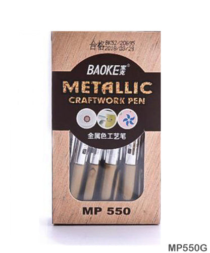 Gift To Love | Metalic Craftwork Pen | Color : Gold | Pcs : 12 Pc | Code : MP550G