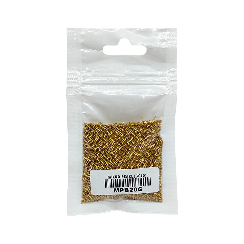 Gift To Love | Micro Pearl Beads | Color : Gold | Pcs : 20 Gm Pkt | Code : MPB20G