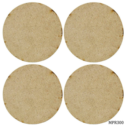 Gift To Love | Mdf Plate Round | Size : 3 X 3 4 Mm | Pcs : 4 Pcs | Code : MPR300