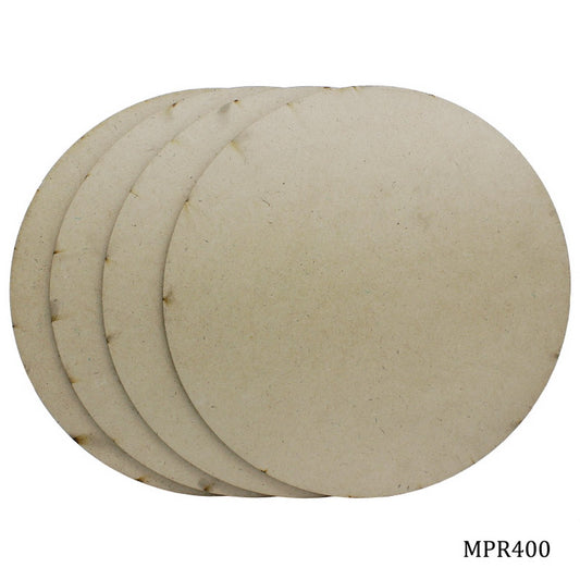 Gift To Love | Mdf Plate Round | Size : 4 X 4 4 Mm | Pcs : 4 Pcs | Code : MPR400