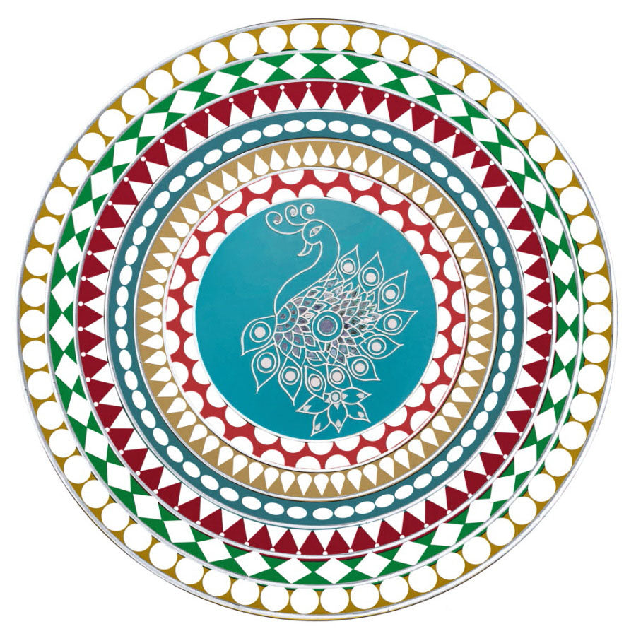 Gift To Love | Mdf Plate Round Lippan Art Design | Size : 10 X 10 X 4 Mm | Code : MPRL10-1