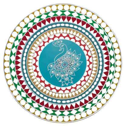 Gift To Love | Mdf Plate Round Lippan Art Design | Size : 10 X 10 X 4 Mm | Code : MPRL10-1