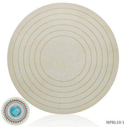 Gift To Love | Mdf Plate Round Lippan Art Design | Size : 10 X 10 X 4 Mm | Code : MPRL10-1