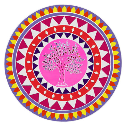 Gift To Love | Mdf Plate Round Lippan Art Design | Size : 10 X 10 X 4 Mm | Code : MPRL10-2