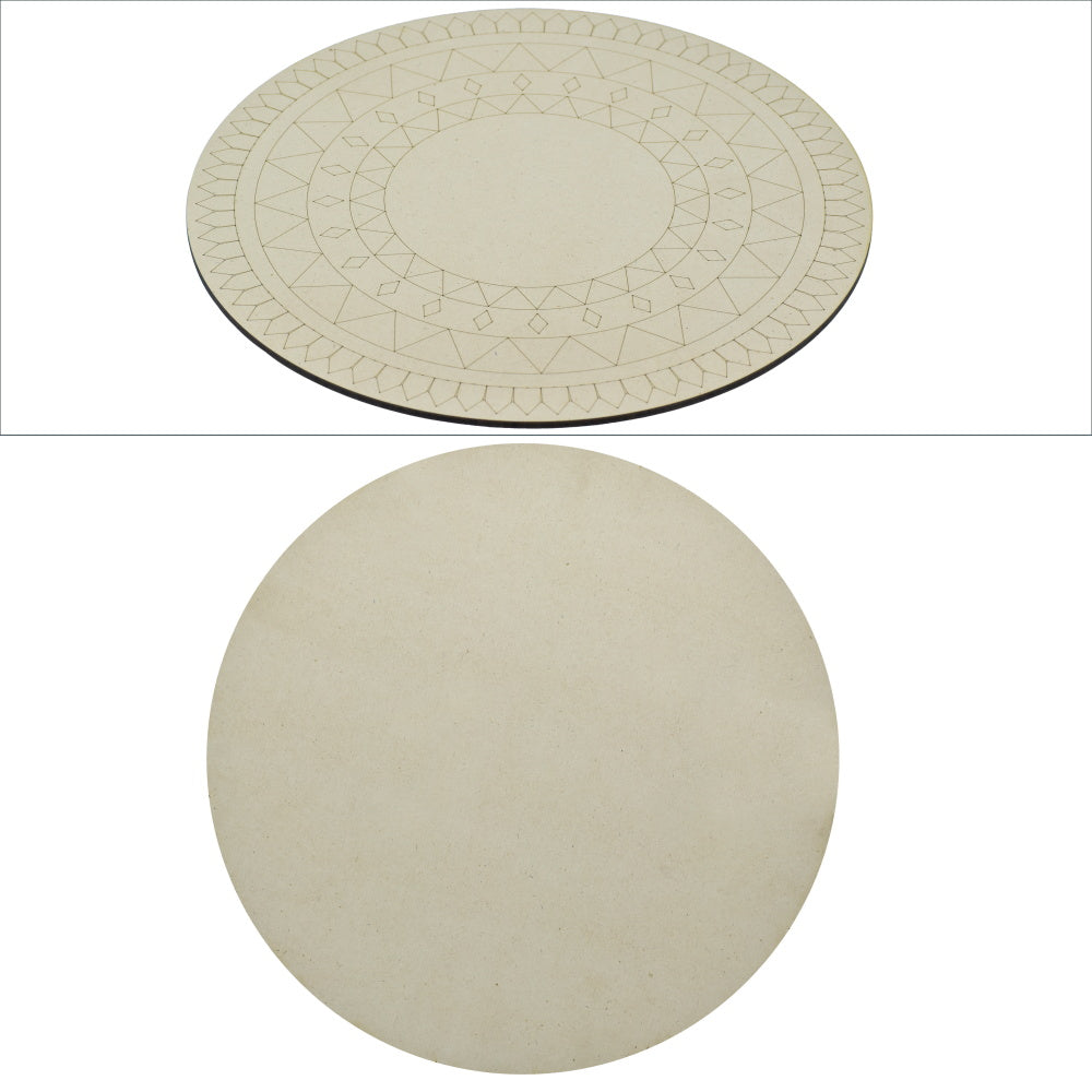 Gift To Love | Mdf Plate Round Lippan Art Design | Size : 10 X 10 X 4 Mm | Code : MPRL10-2