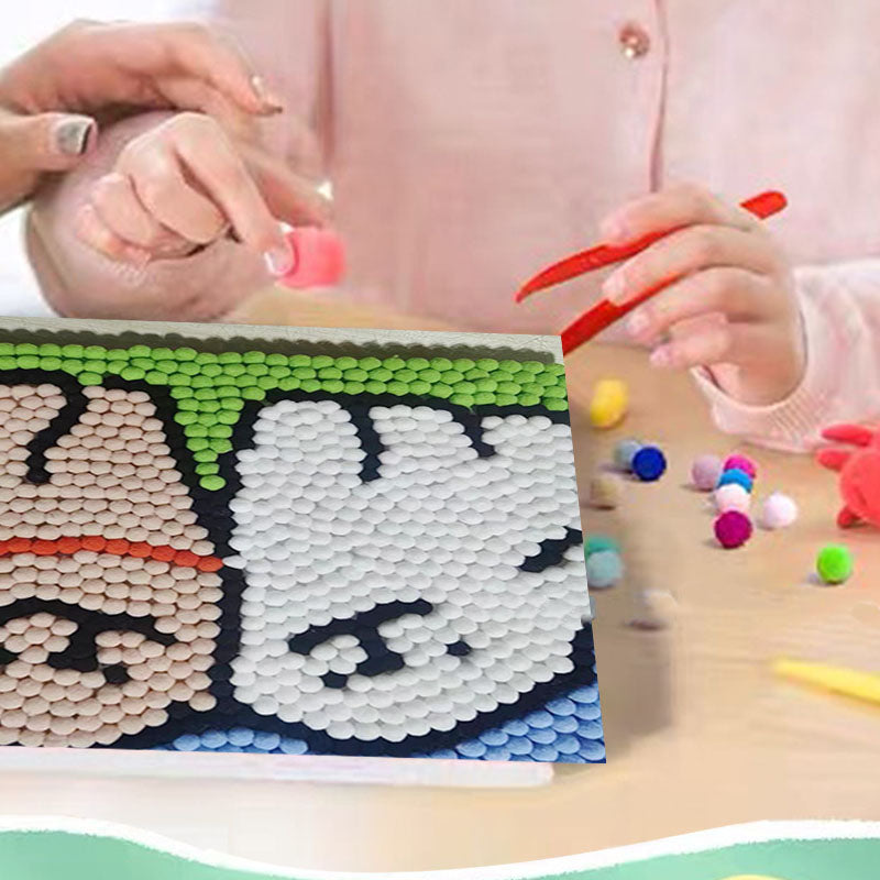 Gift To Love | Pompom Painting Diy Kit | Size : 18 X 18 Cm | Code : MU003