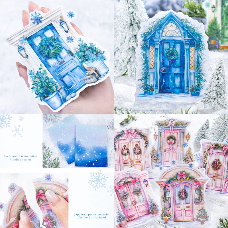 Mwpx001 Snowy Outside The Door Paper Sticker 5Pc