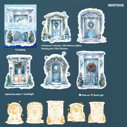 Gift To Love | Snowy Outside The Door Paper Sticker | Pcs : 5 Pc | Code : MWPX006