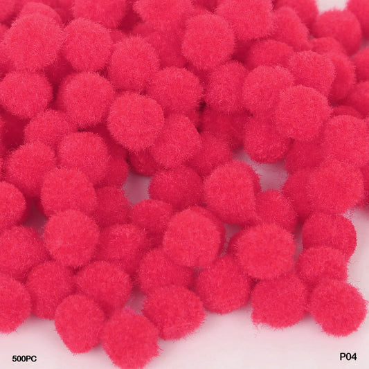 Gift To Love | Pompom Plain Medium | Color : Dark Pink | Size : 2Cm | Pcs : 500 Pcs | Code : P04