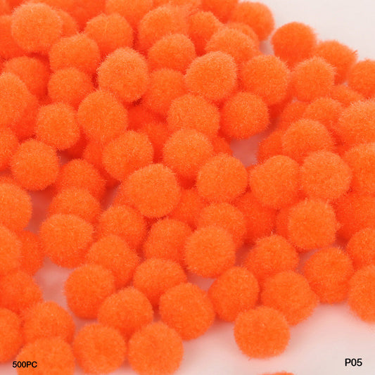 Gift To Love | Pompom Plain Medium | Color : Dark Orange | Size : 2Cm | Pcs : 500 Pcs | Code : P05
