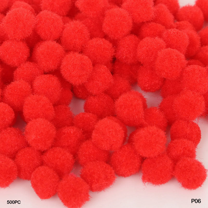 Gift To Love | Pompom Plain Medium | Color : Red | Size : 2Cm | Pcs : 500 Pcs | Code : P06