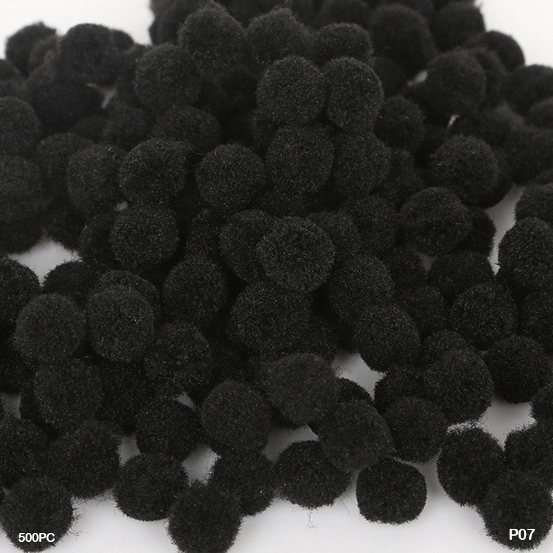 Gift To Love | Pompom Plain Medium | Color : Black | Size : 2Cm | Pcs : 500 Pcs | Code : P07