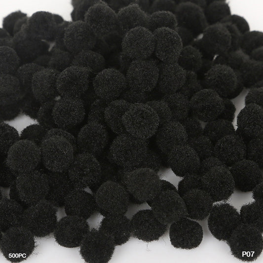 Gift To Love | Pompom Plain Medium | Color : Black | Size : 2Cm | Pcs : 500 Pcs | Code : P07