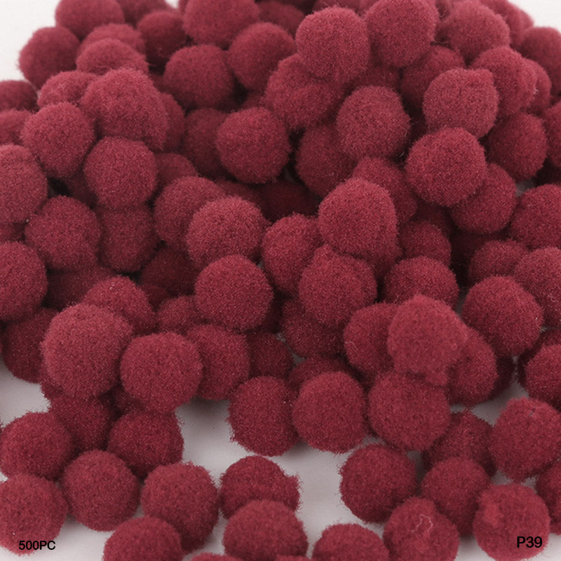 Gift To Love | Pompom Plain Medium | Color : Maroon | Size : 2Cm | Pcs : 500 Pcs | Code : P39