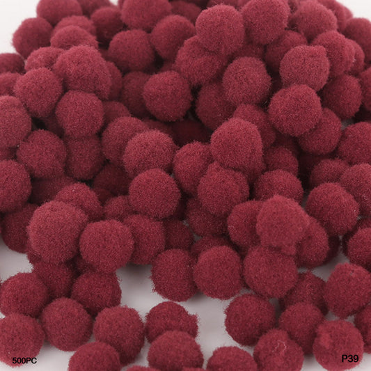 Gift To Love | Pompom Plain Medium | Color : Maroon | Size : 2Cm | Pcs : 500 Pcs | Code : P39
