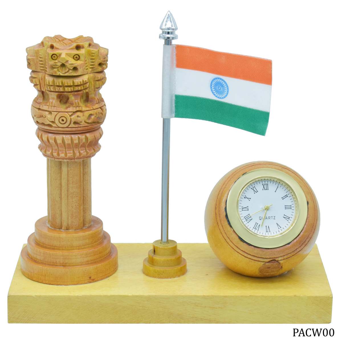 Gift To Love | Pillar Ashoka Chakra With Watch And Flag | Code : PACW00
