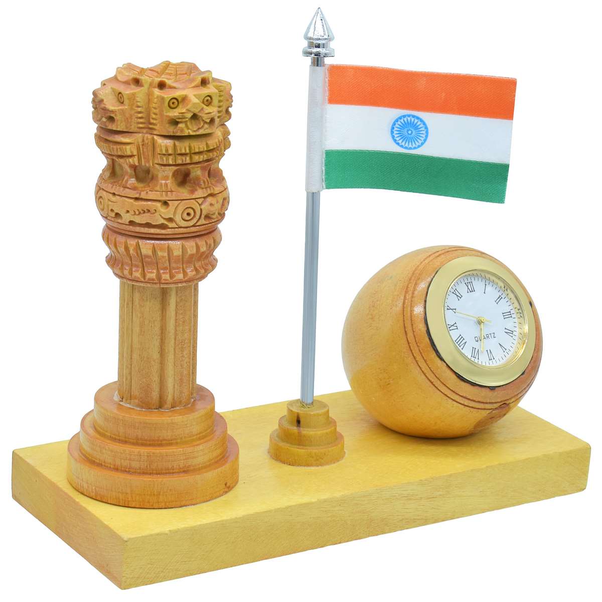 Gift To Love | Pillar Ashoka Chakra With Watch And Flag | Code : PACW00