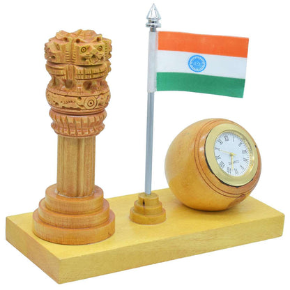 Gift To Love | Pillar Ashoka Chakra With Watch And Flag | Code : PACW00