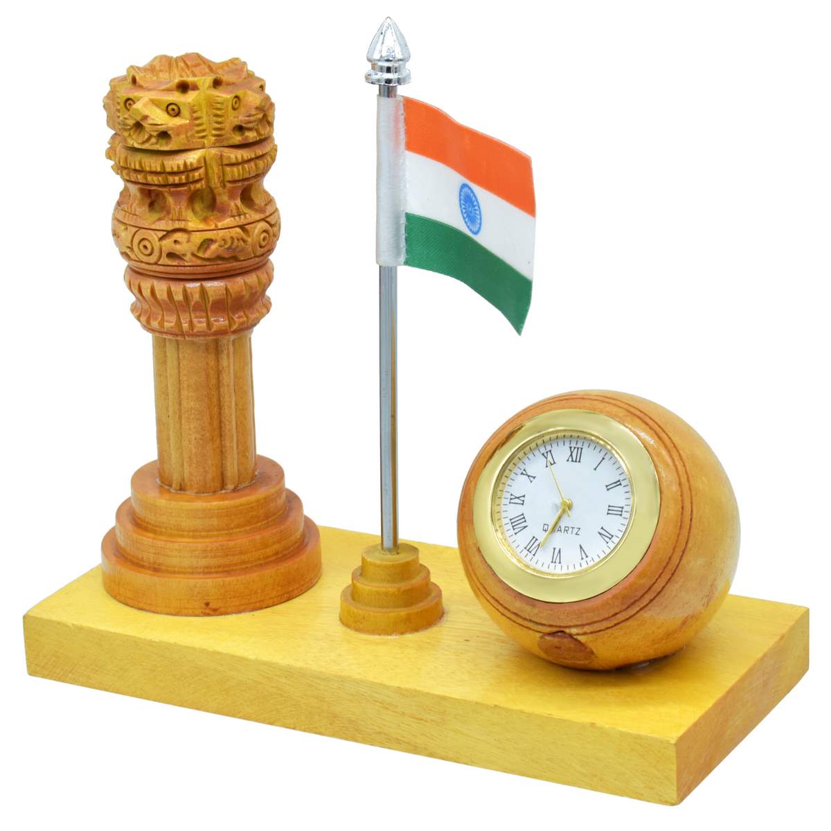 Gift To Love | Pillar Ashoka Chakra With Watch And Flag | Code : PACW00