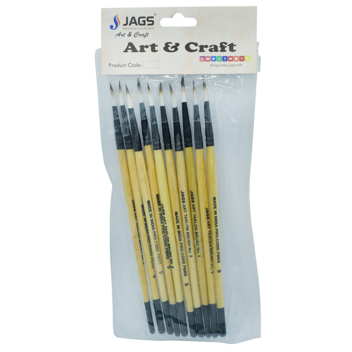 Gift To Love | Painting Brush Round Synthetic Hair | Size : No 5 | Code : PBRS05