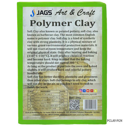 Gift To Love | Polymer Clay | Color : Fluorescent Green | Size : 250 Gm | Code : PCLAY-FGN