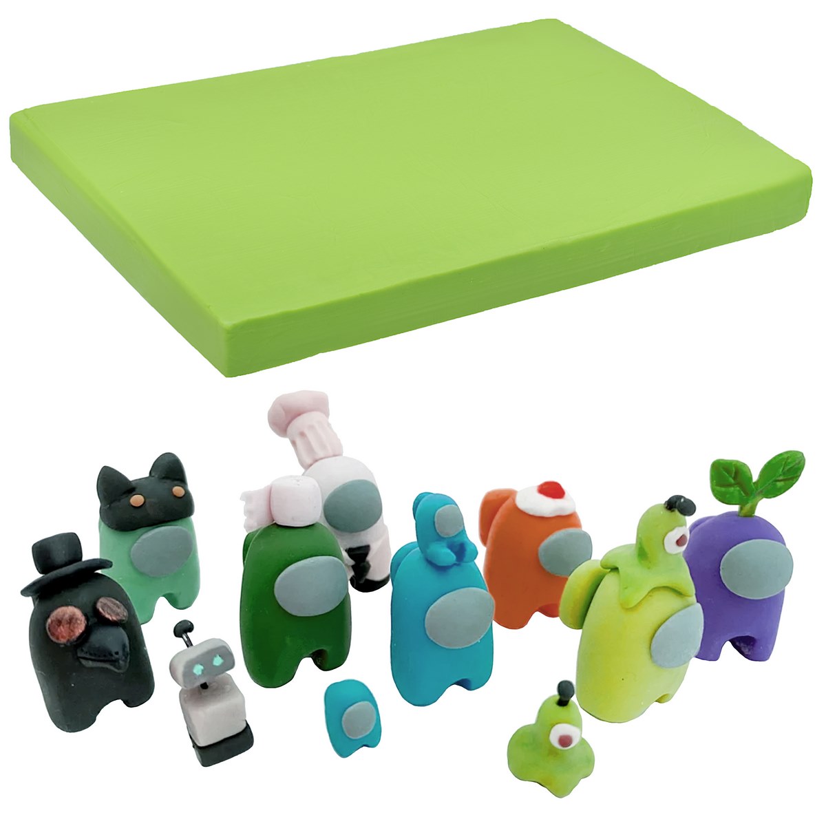Gift To Love | Polymer Clay | Color : Fluorescent Green | Size : 250 Gm | Code : PCLAY-FGN