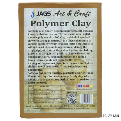 Gift To Love | Polymer Clay | Color : Light Brown | Size : 250 Gm | Code : PCLAY-LBN