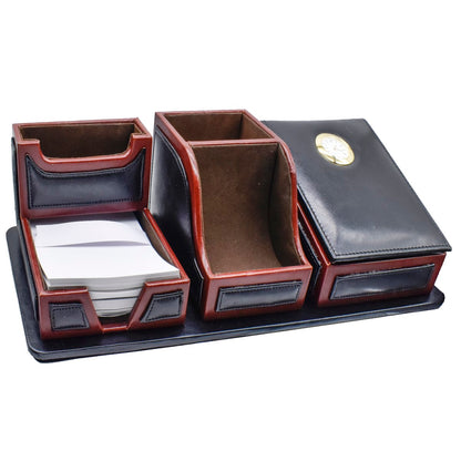 Gift To Love | Table Stationery Set Pen Stand With Clock | Code : PF-9787BK