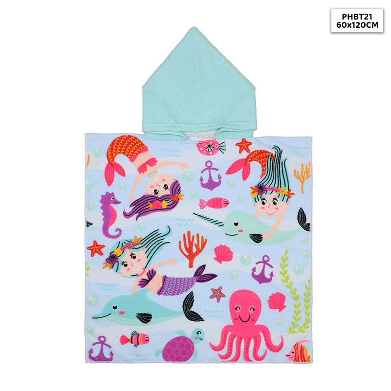 Gift To Love | Printed Hooded Poncho Bath Towel Kids | Size : 60 X 120 Cm | Code : PHBT21