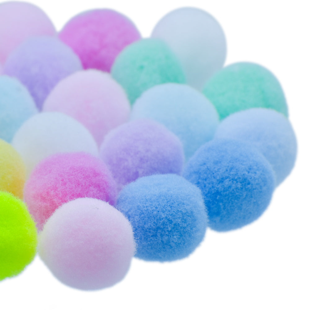 Gift To Love | Pom Pom Ball With Chenille Stem Wire Stick | Color : Pastel Colors | Size : 2 Cm | Pcs : 10 Pcs | Code : PPB01