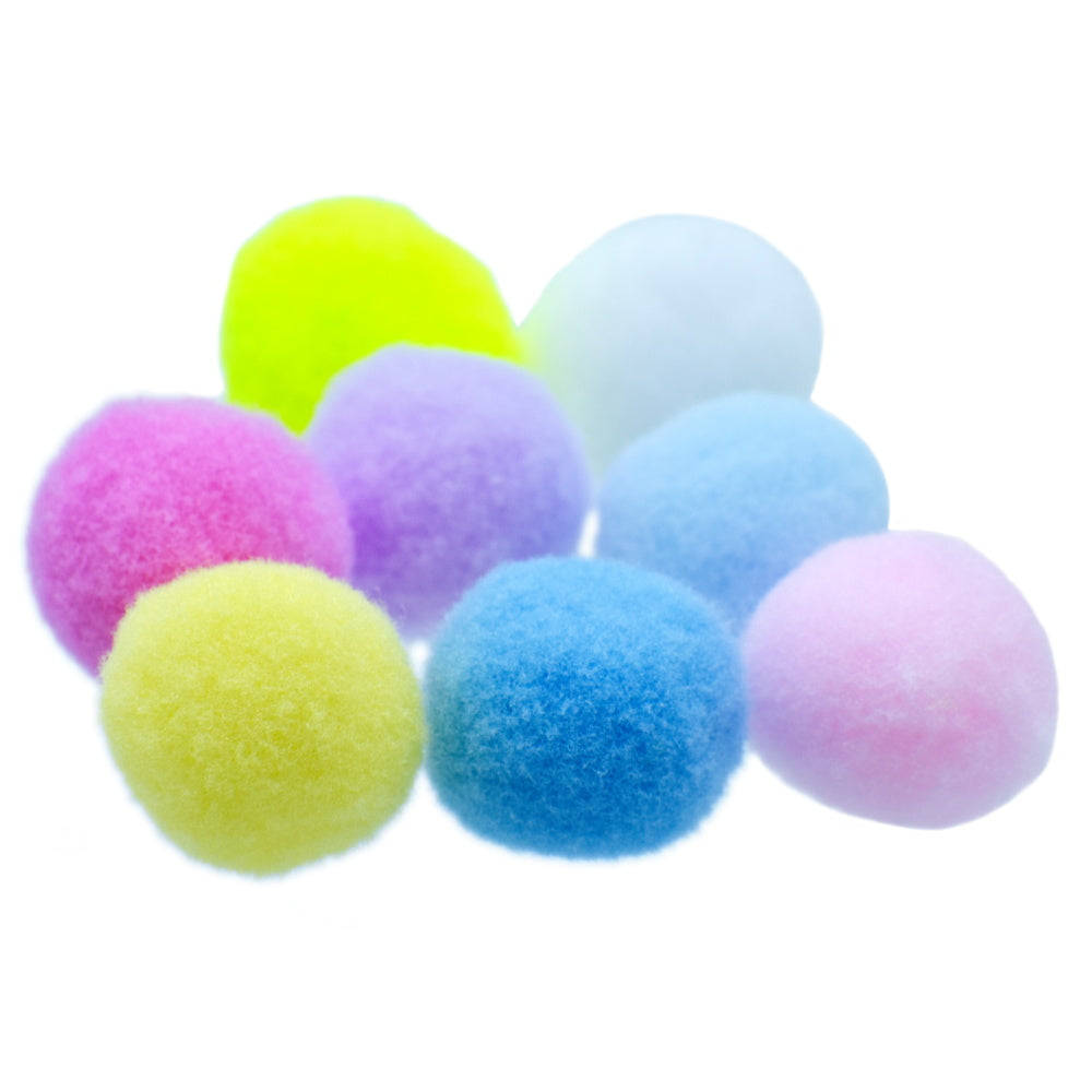 Gift To Love | Pom Pom Ball With Chenille Stem Wire Stick | Color : Pastel Colors | Size : 2 Cm | Pcs : 10 Pcs | Code : PPB01