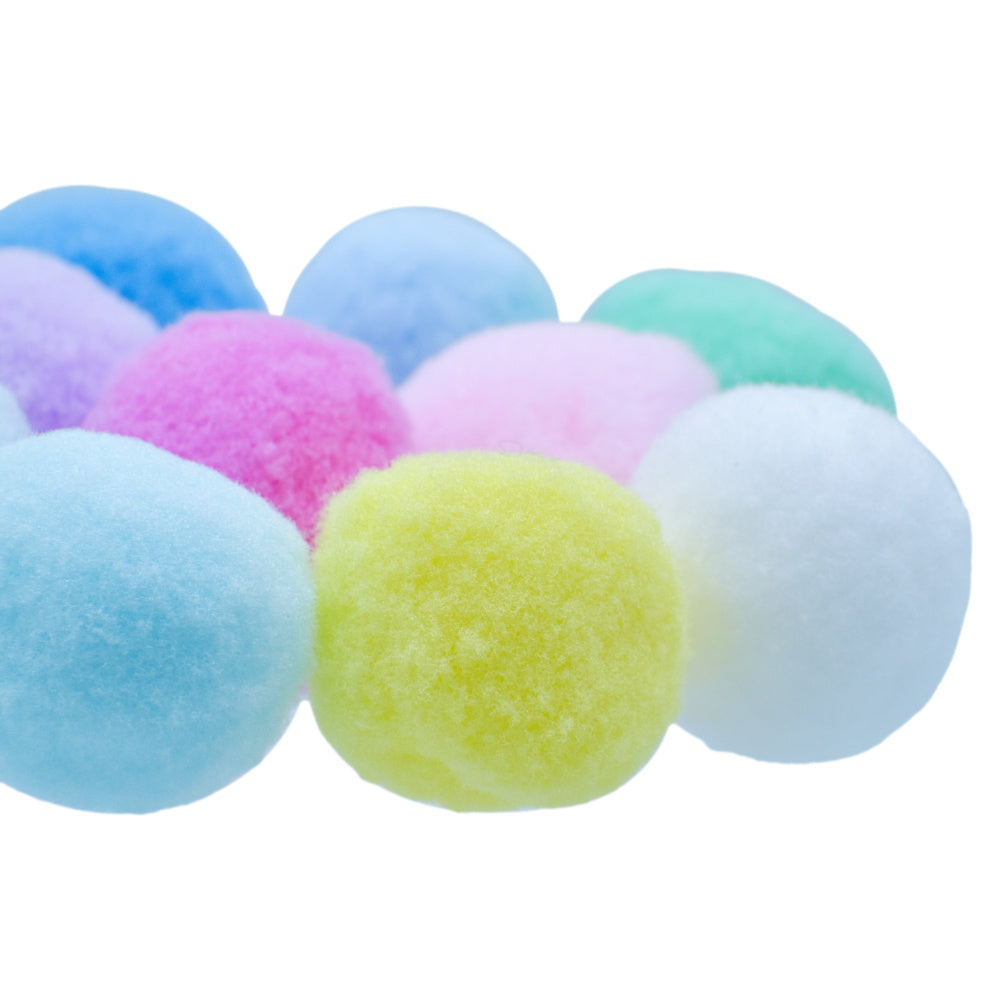 Gift To Love | Pom Pom Ball With Chenille Stem Wire Stick | Color : Pastel Colors | Size : 3 Cm | Pcs : 10 Pcs | Code : PPB02