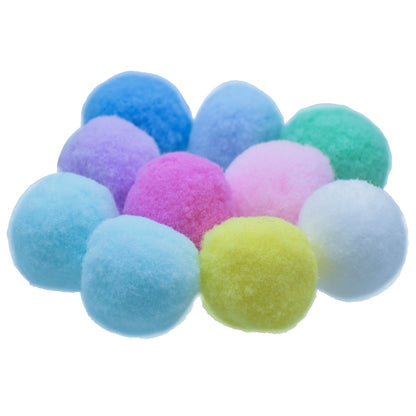 Gift To Love | Pom Pom Ball With Chenille Stem Wire Stick | Color : Pastel Colors | Size : 3 Cm | Pcs : 10 Pcs | Code : PPB02