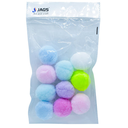 Gift To Love | Pom Pom Ball With Chenille Stem Wire Stick | Color : Pastel Colors | Size : 4 Cm | Pcs : 10 Pcs | Code : PPB03