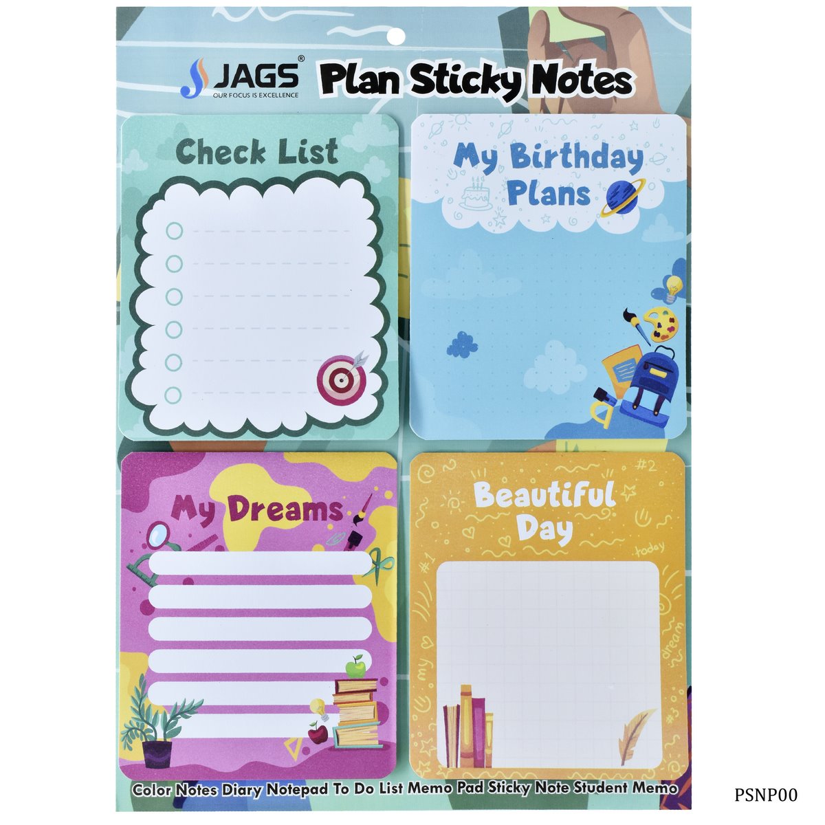 Gift To Love | Plan Sticky Notes Pad | Size : 4 X 5 | Code : PSNP00
