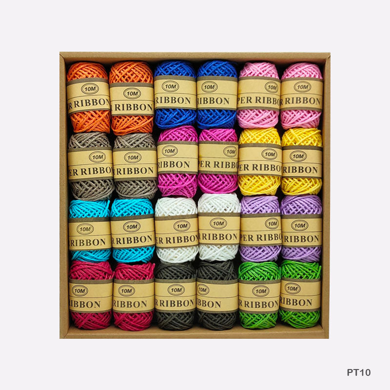 Gift To Love | Paper Thread | Size : 10 Mtr | Pcs : 24 Pcs Box | Code : PT10